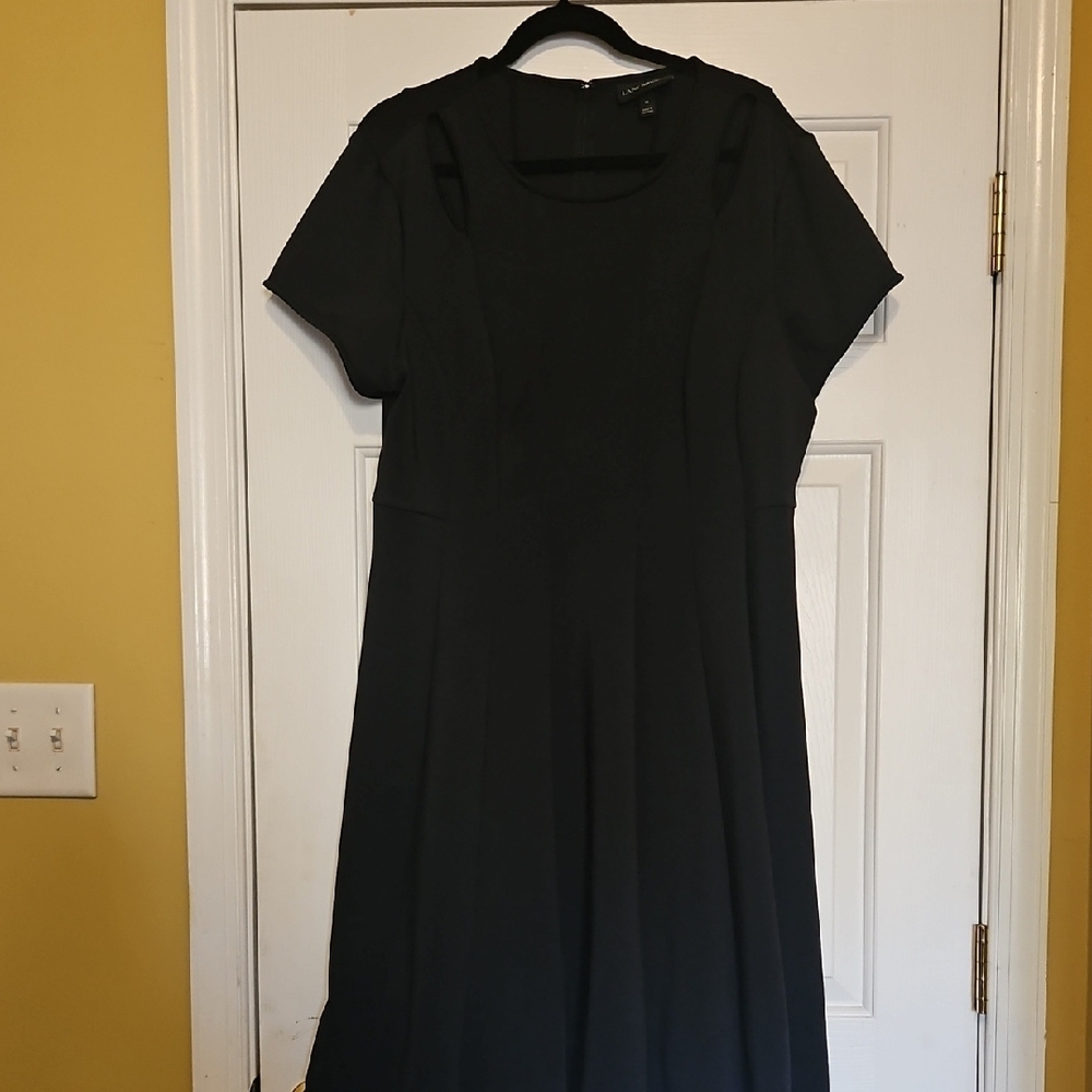 Lane Bryant Classic Black Scuba Midi Dress